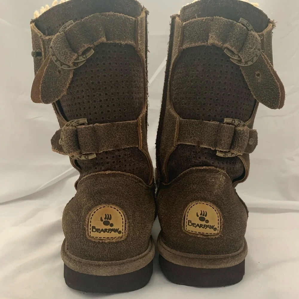 BearPaw Brown Distressed Suede Boots